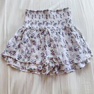 Hollister White and Purple Floral Skirt